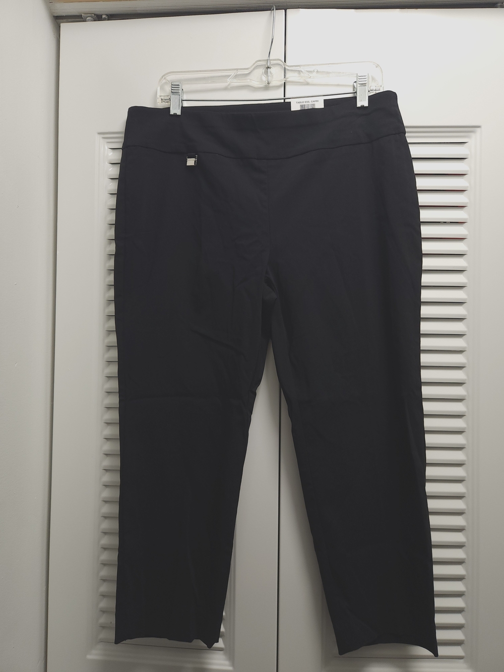 Alfani Women’s Capri Tummy Control Pants Size 12 Black Stretch Pull-On Dressy